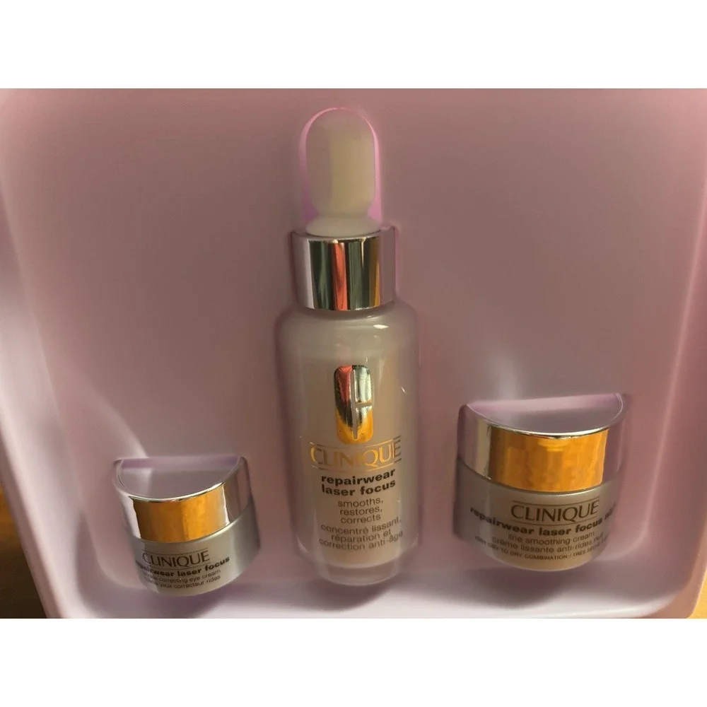 CLINIQUE REPAIRWEAR Power Players Set- Serum, Eye And Night Creams Nib